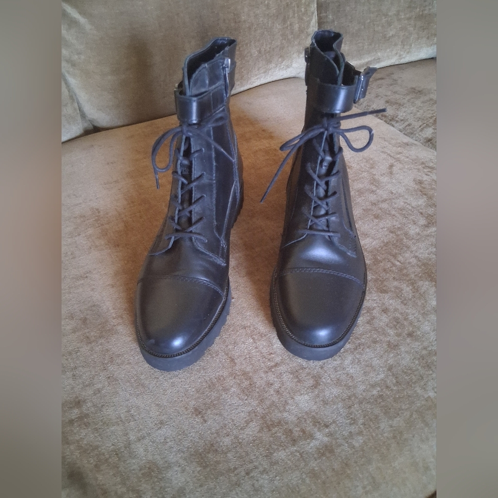 Franco Sarto Leather Combat Style Boot.
